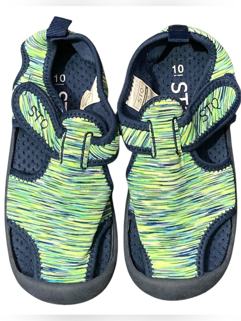 Toddler Kids Green Abstract Print STQ Water Swim Shoes - Size 10